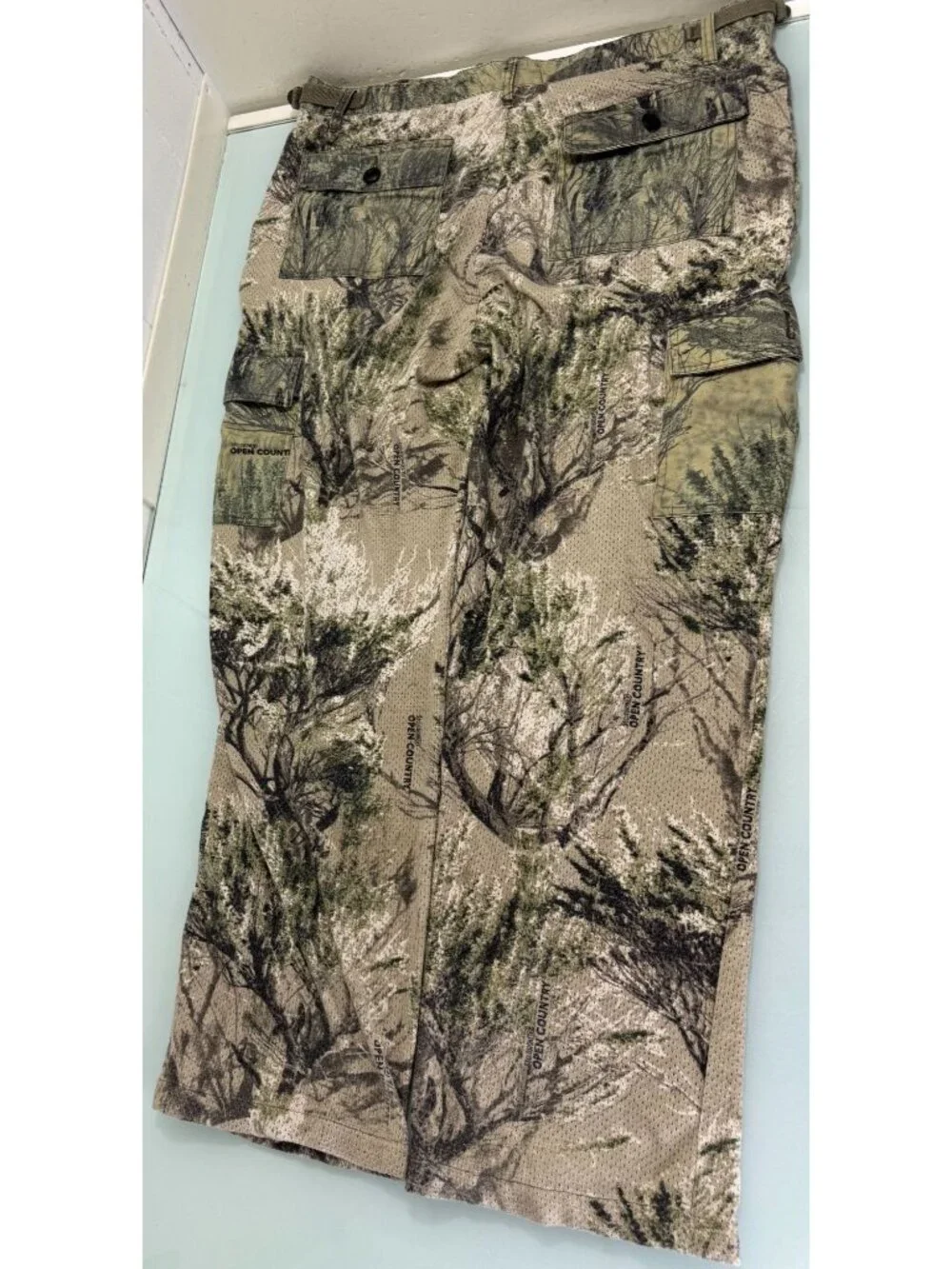 Cabelas Vented Mesh Camo Hunting Cargo Pants Men Large L Open Country Camouflage - Picture 2 of 10
